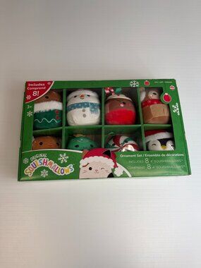 Squishmallows Ornament Set of 8 Plush Holiday Christmas Tree Collect Party Ni